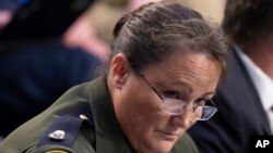 Customs and Border Protection U.S. Border Patrol Acting Chief Carla Provost takes questions as the Senate Judiciary Committee holds a hearing on the Trump administration's policies on immigration enforcement and family reunification efforts, on Capitol Hill in Washington, Tuesday, July 31, 2018. 