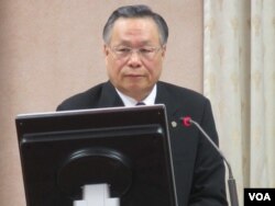 台湾国防部长严明 (美国之音 张永泰拍摄)