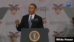 Presiden Barack Obama memberikan pidato wisuda di Akademi Militer West Point, New York, Rabu (28/5).