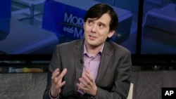 FILE - Former pharmaceutical CEO Martin Shkreli speaks during an interview in New York, Aug. 15, 2017. On Sept. 6, 2017. Shkreli has put the only known copy of a Wu-Tang Clan album he bought for $2 million in 2015 up for sale on eBay.