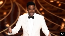 Host Chris Rock speaks at the Oscars on Feb. 28, 2016, at the Dolby Theatre in Los Angeles.