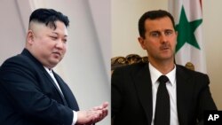 Lãnh tụ Bắc Hàn Kim Jong Un và Tổng thống Syria Bashar al-Assad.