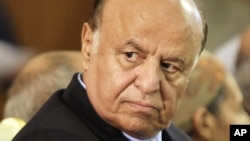 Yemen's Abed Rabbo Mansour Hadi says he will not participate in U.N.-brokered talks with Houthi rebels who control the capital and much of the country's north, Sept. 13, 2015, 