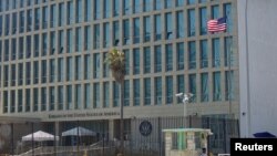 FILE - A view of the U.S. Embassy in Havana, Cuba, on Sept. 18, 2017.