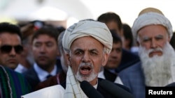 Tổng thống Afghanistan Ashraf Ghani phát biểu tại Kabul.
