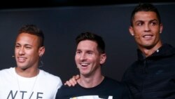 Os três da vida airada: Neymar, Messi e Ronaldo com razão para sorrir