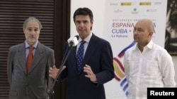 Le ministre de l'Industrie, de l'Energie et du Tourisme, Jose Manuel Soria, lors d'une conférence à La Havane, en juillet 2015.