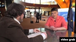 Danila Galperovich of VOA’s Russian service talked with Nadiya Savchenko at a meeting of the Parliamentary Assembly of the Council of Europe (PACE) in Strasbourg, France, June 20, 2016.