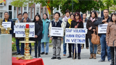 Một cuộc tuần hành vì nhân quyền cho Việt Nam của cộng đồng người Việt tại Canada. (Ảnh chụp từ Youtube Thu Tran)