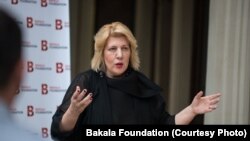 Czech Republic -- Dunja Mijatovic, former OSCE Representative on Freedom of the Media, at the opening diner of Journey: Journalism Bootcamp 2017, Prague, August 7, 2017