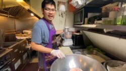 Yuttasak Tanawan, "Chef Tang," a U.S.-based Thai chef demonstrated cooking for his social media followers.