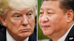 Le président américain Donald Trump et Xi Jinping, le président chinois.