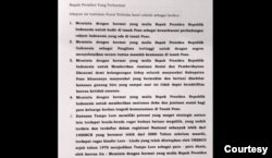 Isi tuntutan surat terbuka dari Perwakilan Masyarakat Tampo (tanah) Lore yang ditujukan kepada Presiden Joko Widodo. (Foto: istimewa)