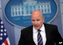 National Security Adviser H.R. McMaster speaks during a briefing at the White House in Washington, May 16, 2017.