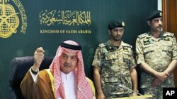 Saudijski ministar vanjskih poslova princ Saud al-Faisal poziva na dijalog, umjesto prosvjeda, na tiskovnoj konferenciji u Jeddi, 9. ožujka 2011.