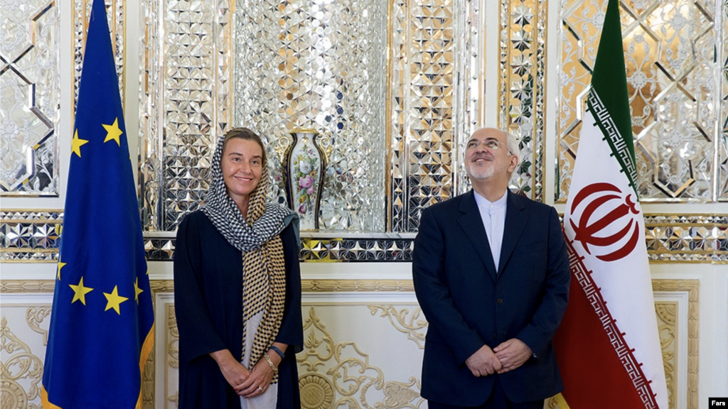 دیدار محمدجواد ظریف با فدریکا موگرینی مسئول سیاست خارجه اتحادیه اروپا در ساختمان وزارت امور خارجه عکس: آرمین کرمی 