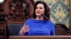 Michigan Gov. Gretchen Whitmer delivers her State of the State address to a joint session of the House and Senate, Feb. 12, 2019, at the state Capitol in Lansing, Michigan.