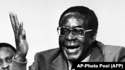 Robert Mugabe co-leader of the Patriotic Front guerrilla forces, is seen at a press conference in London, Dec. 19, 1979, when it was announced that he and Joshua Nkomo had reached an agreement at Lancaster House.