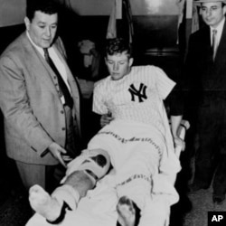 Mickey Mantle after his knee injury