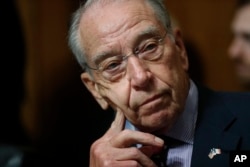 FILE - Sen. Charles Grassley, R-Iowa, is pictured during a meeting on Capitol Hill in Washington, Sept, 28, 2018.