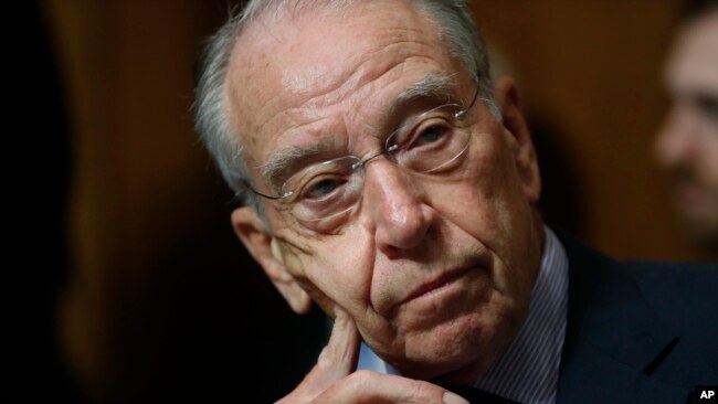 资料照:共和党重量级参议员查克·格拉斯利参议员(Sen. Chuck Grassley, R-IA)