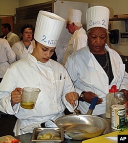 The San Mateo County jail cook off teams county leaders such as Supervisor Rose Jacobs Gibson (right) with inmates.