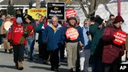 미국 메인주 주 청사 앞에서 매년 1월 낙태반대 시위를 벌이고 있는 시민들. (자료사진) 