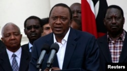 22일 윌리엄 루토 케나 부통령이 케냐의 수도 나이로비에서 발생한 쇼핑몰 테러 사건에 관련해 연설하고 있다.