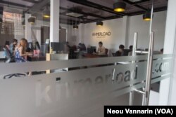 Khmerload.com, based in Phnom Penh, is the first Cambodian tech startup to receive such financial backing. (Neou Vannarin/VOA Khmer)