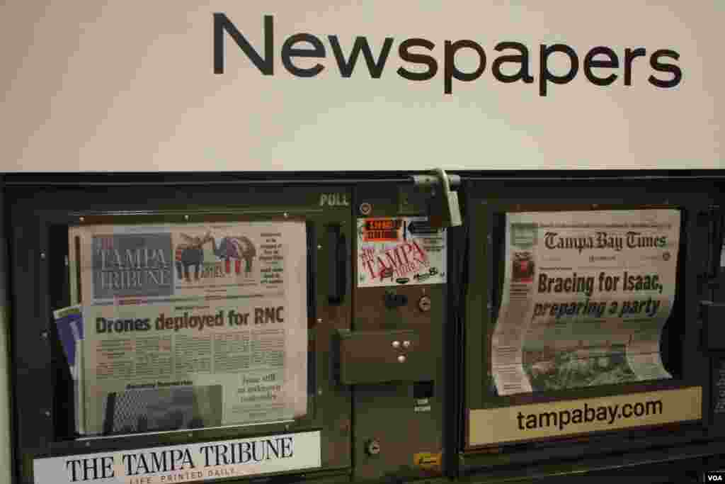 La prensa local en Tampa informa sobre la convención republicana próxima a iniciarse en esta ciudad del estado de Florida.