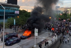 Zapaljen policijski automobil u Atlanti, 29. maj 2020.