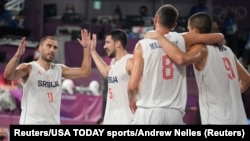 Basketaši Srbije slave osvajanje bronzane medalje (Foto: Reuters/USA TODAY Sports/Andrew Nelles