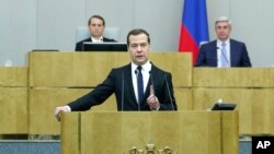 Премьер-министр РФ Дмитрий Медведев. Москва, Россия. 21 апреля 2015 г.
