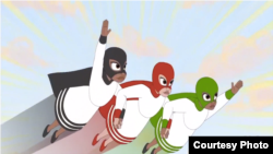 'Tibeb Girls' is an animated cartoon featuring three young girls who use superpowers to fight the injustice and oppression Ethiopian girls routinely face. (Screenshot from 'Tibeb Girls')