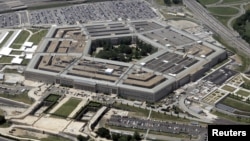 FILE - An aerial view of the Pentagon building is seen in Arlington, Virginia, near Washington, D.C.