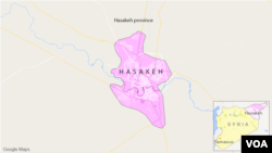 Peta kota Hasakeh di Suriah timur laut (foto: ilustrasi).