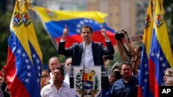 委內瑞拉反對派領袖、國民議會議長瓜伊多星期三宣佈自己為臨時總統。