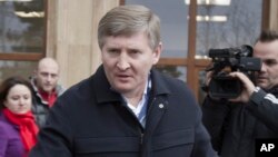 Eastern Ukrainian steel and coal magnate and Shakhtar Donetsk's soccer club owner Rinat Akhmetov, in Bucharest, Romania, Sunday, Jan. 8, 2012