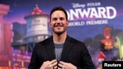 Cast member Chris Pratt poses at the premiere for the film "Onward" in Los Angeles, California, U.S. February 18, 2020.