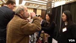 Mickey Kaminsky tastes Kavalan whisky at the WhiskyFest in Washington, D.C.