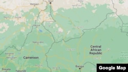Map of Cameroon, Central African Republic