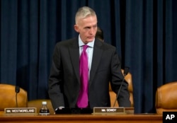 FILE - House Benghazi Committee Chairman Representative Trey Gowdy is seen prior to the start of the committee's hearing on Benghazi, on Capitol Hill in Washington, Oct. 22, 2015.