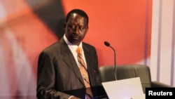 Kenyan Prime Minister and presidential candidate Raila Odinga attends the second presidential debate at Brookhouse School in Nairobi, February 25, 2013.