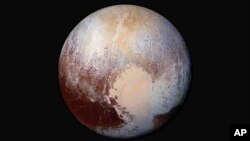 Hills of water ice on Pluto ‘float’ in a sea of frozen nitrogen and move over time like icebergs in Earth’s Arctic Ocean—another example of Pluto’s fascinating geological activity. The New Horizons spacecraft passed Pluto in July of 2015.