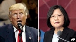 (foto-montagem) Presidente-eleito americano Donald Trump e à direita Presidente de Taiwan Tsai Ing-wen