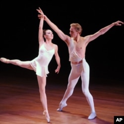 American ballet dancers David Hallberg, right, and Tiler Peck perform at the 2010 World Science Festival opening night gala performance at Alice Tully Hall on Wednesday, June 2, 2010 in New York.