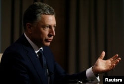 FILE - Kurt Volker, then-United States Special Representative for Ukraine Negotiations, speaks during an interview with Reuters in Kyiv, Ukraine, Oct. 28, 2017.