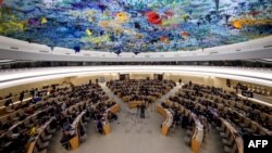 13일 스위스 제네바에 유엔 인권이사회가 열리고 있다.