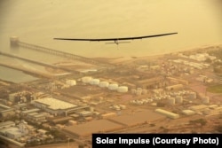 Solar Impulse 2 in flight over Oman on its way to Ahmedabad, India, March 10, 2015.