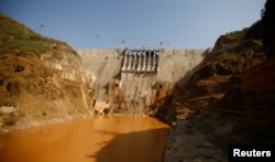 A view of the Gibe III hydroelectric dam during its inauguration in Shoma Yero village in Ethiopia, Dec. 17, 2016.